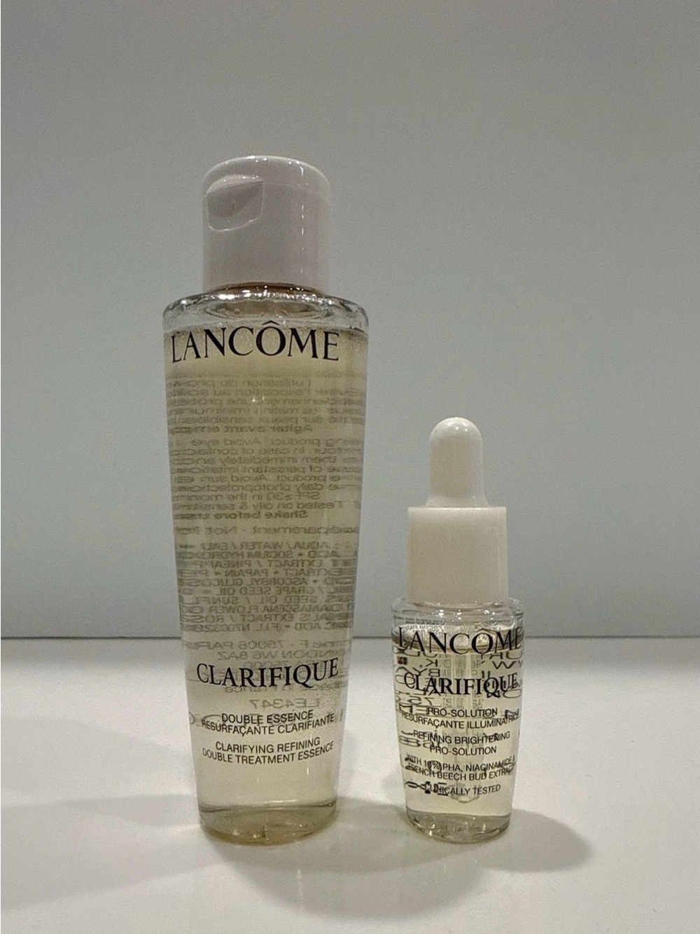 New 2-Pc Lancome Double Treatment Essence 50ml➕Clarifique Pro Solution Serum 7ml